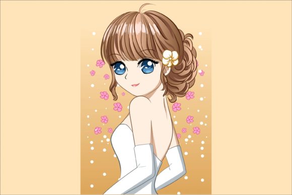 Beautiful Girl Wearing Wedding Dress: The Art of Romantic Illustration