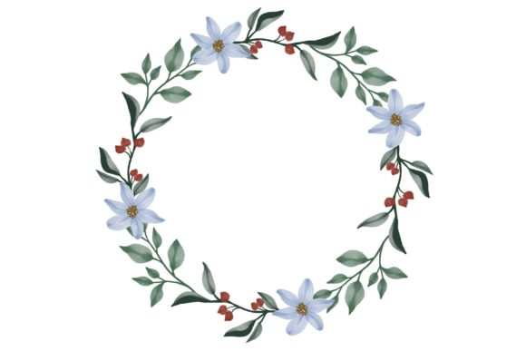 Blue Floral Wreath for Wedding Card: A Watercolor Essential