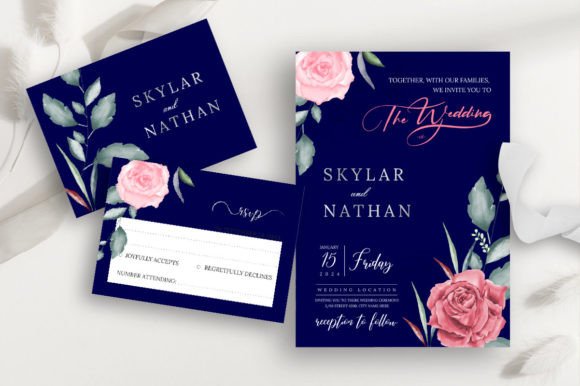 Elegant Watercolor Rose Wedding Template: A Designer's Review