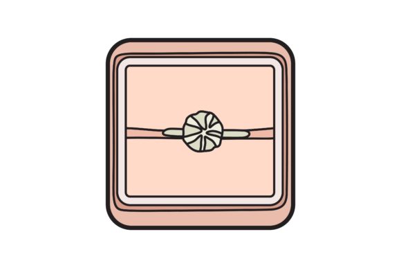 Elegant Wedding Ring Sticker Illustration Vector for Designs