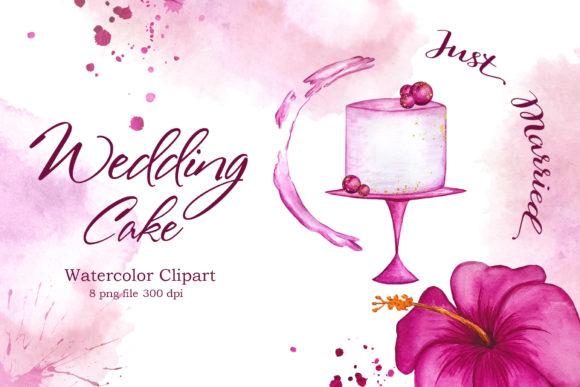 Elevate Your Brand with Hand-Painted Watercolor Wedding Cake Clipart