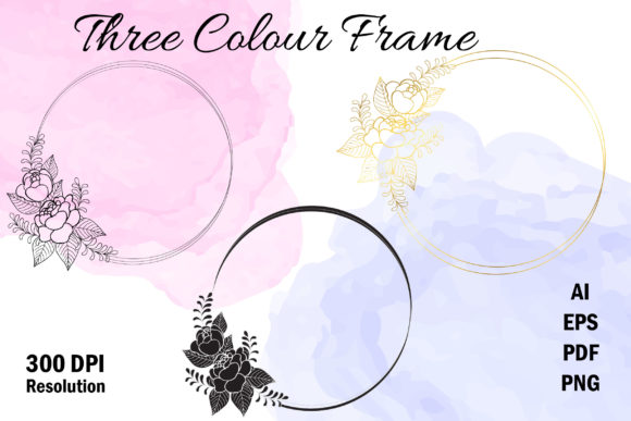 Three Elegant Wedding Circle GoldenFrame: Elevating Your Design Assets