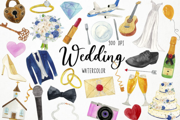 Watercolor Wedding Clipart: Artistic Elements for Marriage Designs