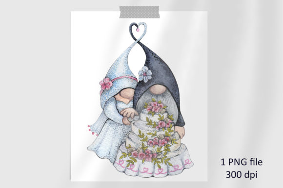 Watercolor Wedding Gnomes Sublimation for Charming Projects