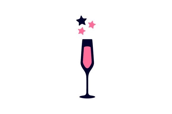 Wedding Drink Glass Flat Icon: Funny Photo Stickers for Celebrations