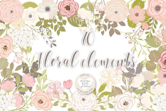 Wedding Floral Cliparts: Elevating Rustic and Handmade Design