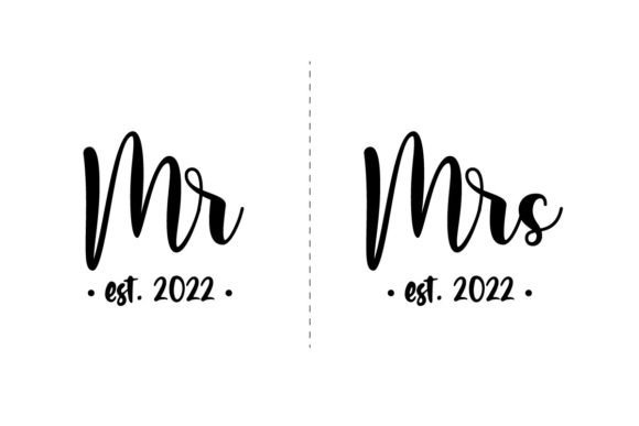 Wedding Mr. & Mrs. 2022en Split Monogram for Personalized Crafts