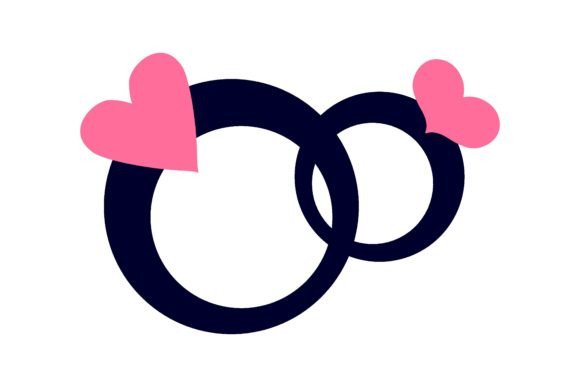 Wedding Rings Flat Icon. Funny Photo Sti: A Playful Twist on Wedding Design